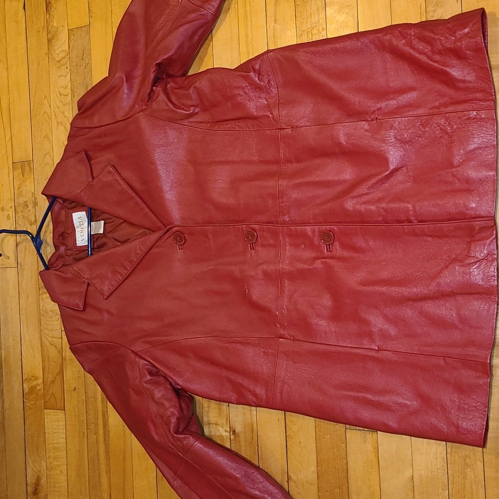 Venezia RED 🔥 Leather Jacket.   Size 18W. - Picture 10 of 14